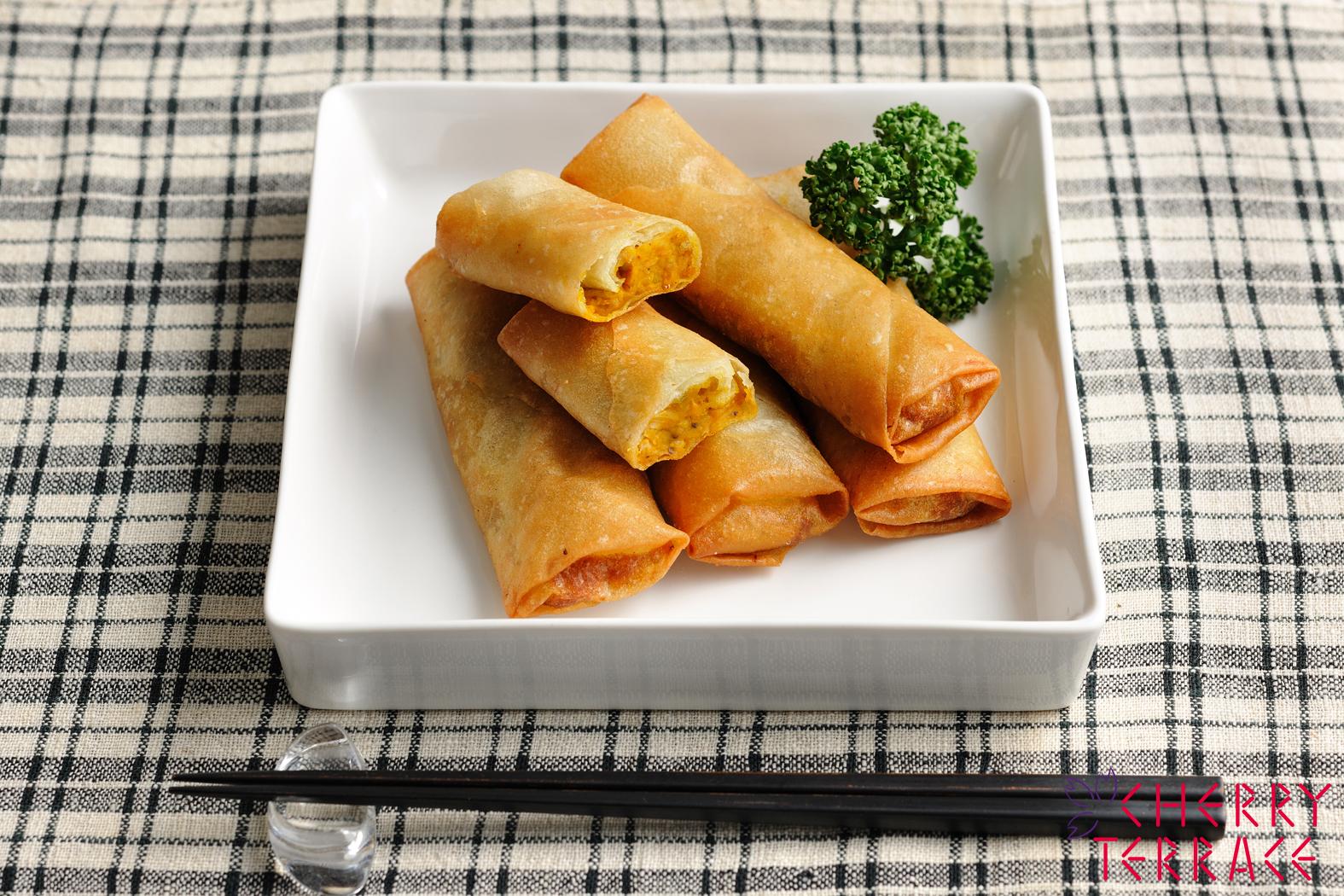 豚挽き肉入りかぼちゃの春巻き