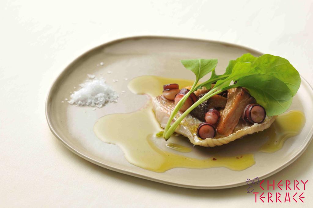 5205小鯛とエリンギとタコの吸盤ソース