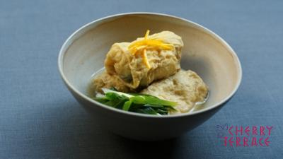 東寺湯葉と九条ねぎの焚き合わせ