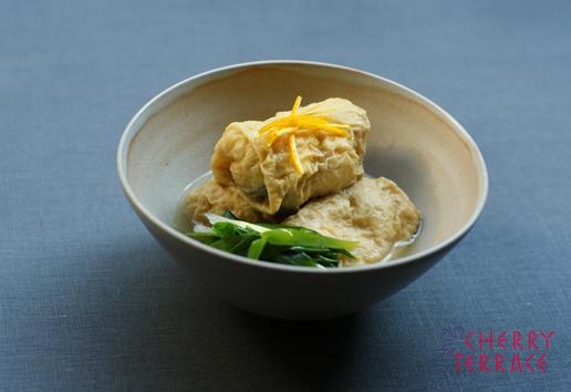 東寺湯葉と九条ねぎの焚き合わせ