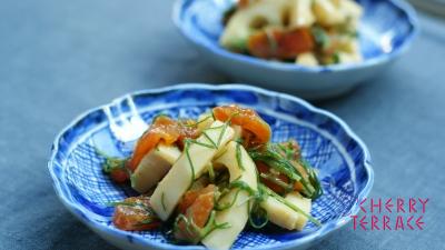 干し柿とれんこんのサラダ