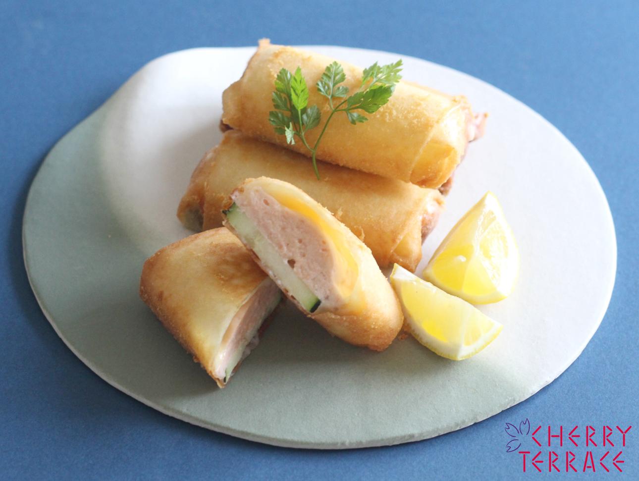 サーモンムースとズッキーニのごちそう春巻き