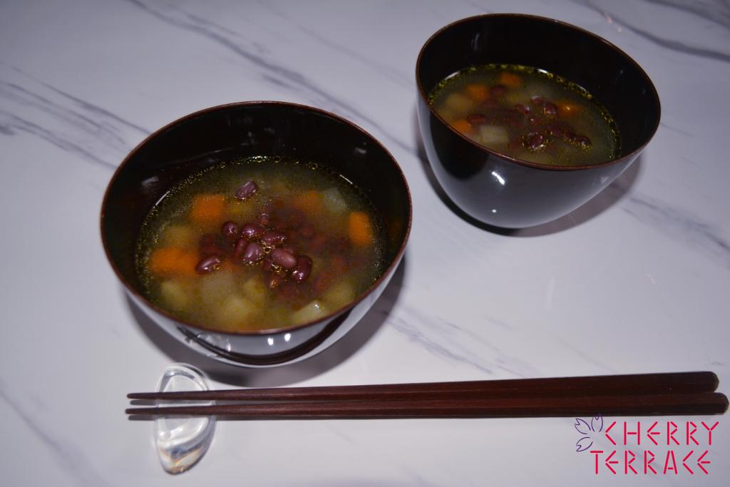 塩ゆであずき雑穀のスープ