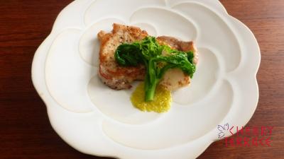 豚肉とたけのこのソテー レモンオリーブソース