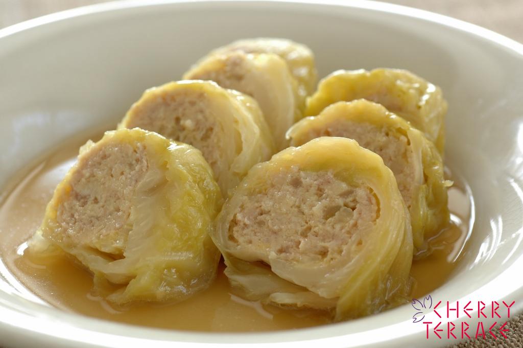 鶏と帆立の和風ロールキャベツ