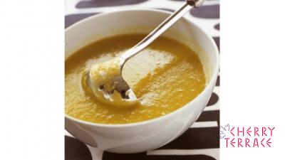 じゃがいも、にんじん、アスパラのスープ