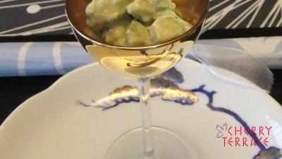 アボカドのヨーグルト和え 梅わさび風味