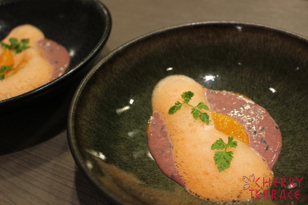 黒米のリ・オレ にんじんの泡とせとか