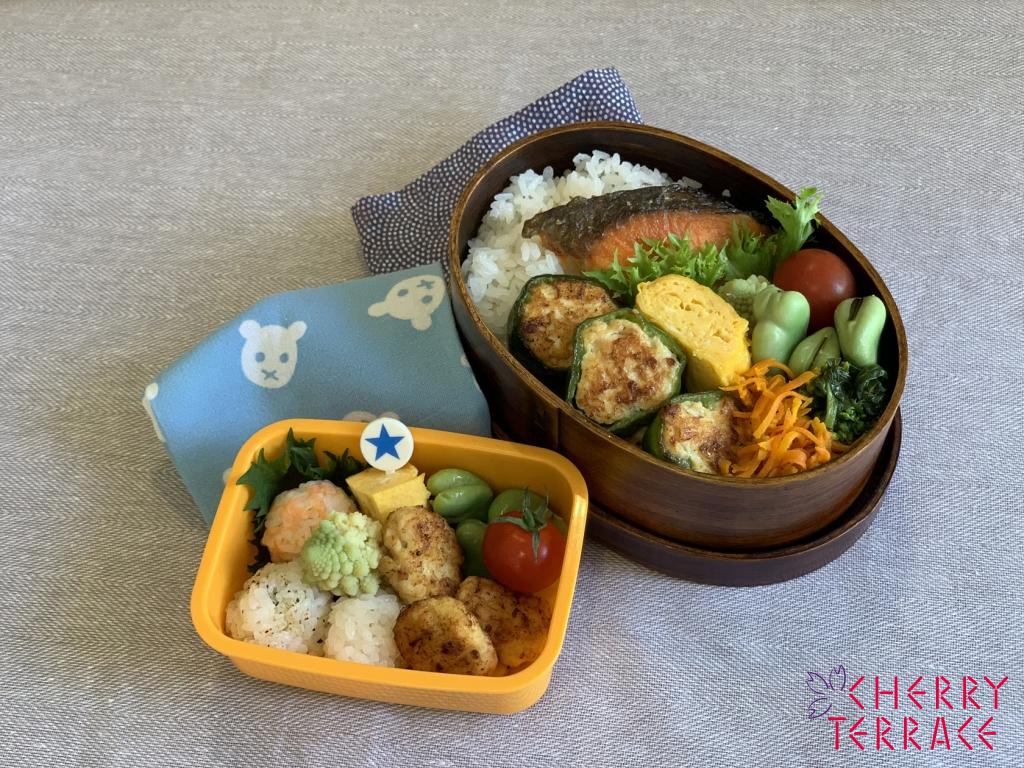 チキンナゲット弁当＆ピーマン肉詰め弁当