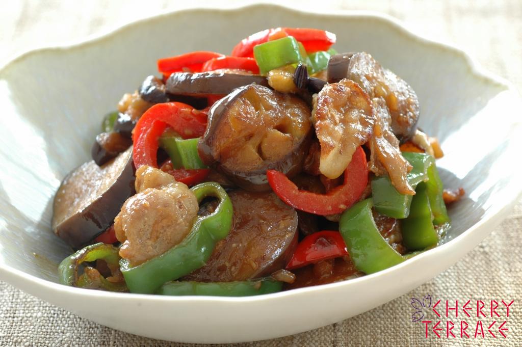 なすと豚肉の味噌炒め