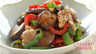 なすと豚肉の味噌炒め