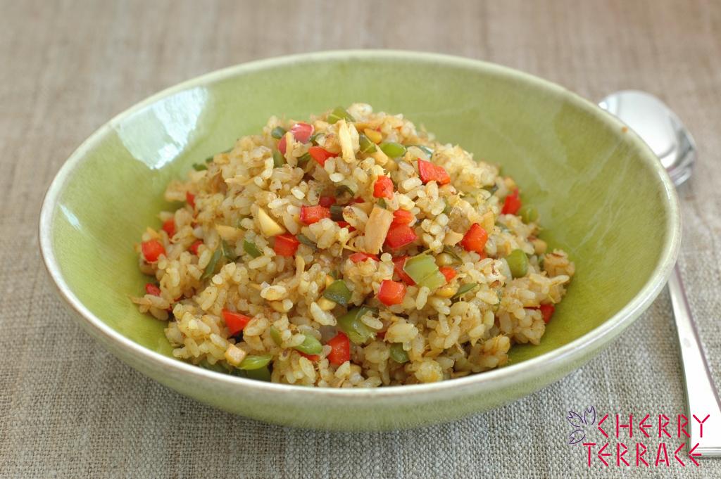 ツナとピーマンのカレーピラフ