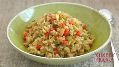 ツナとピーマンのカレーピラフ