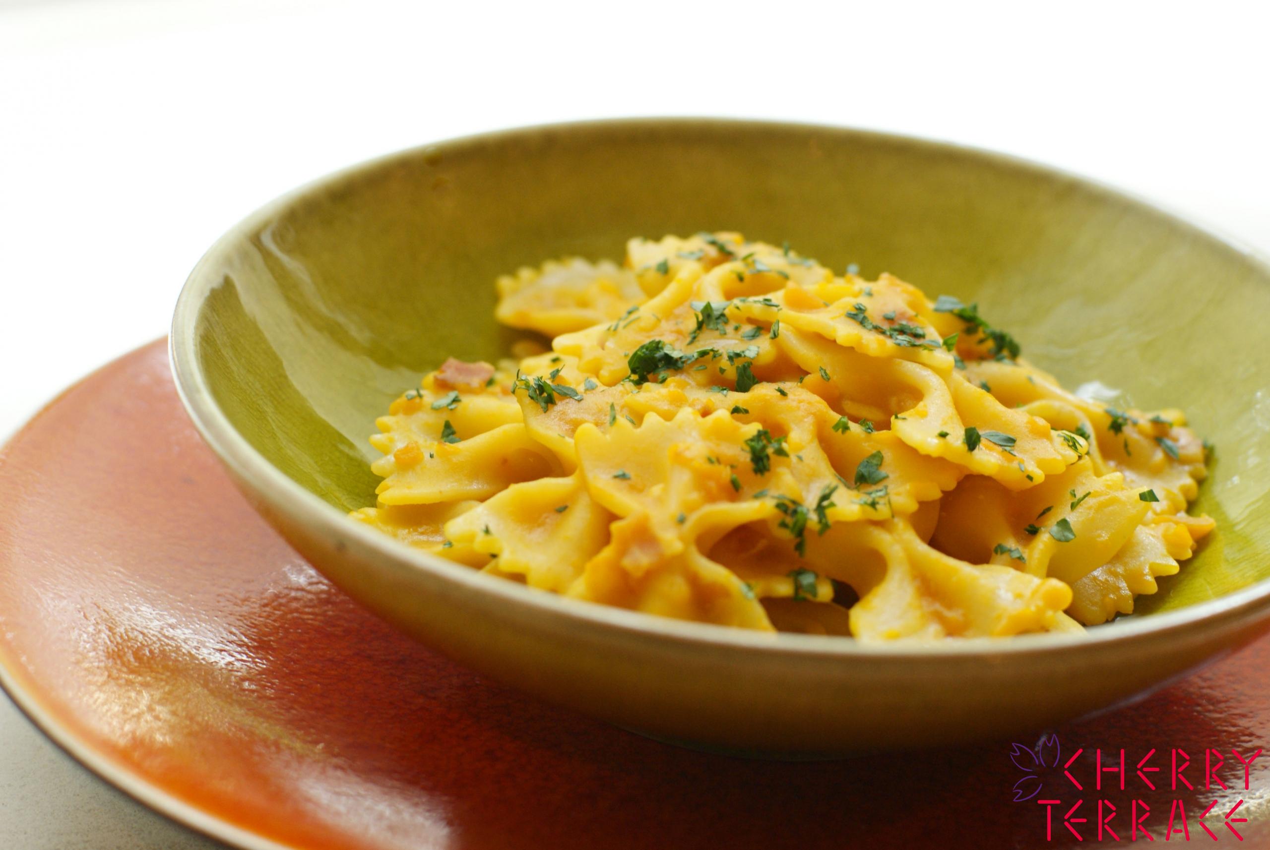 かぼちゃのファルファッレ(ショートパスタ)