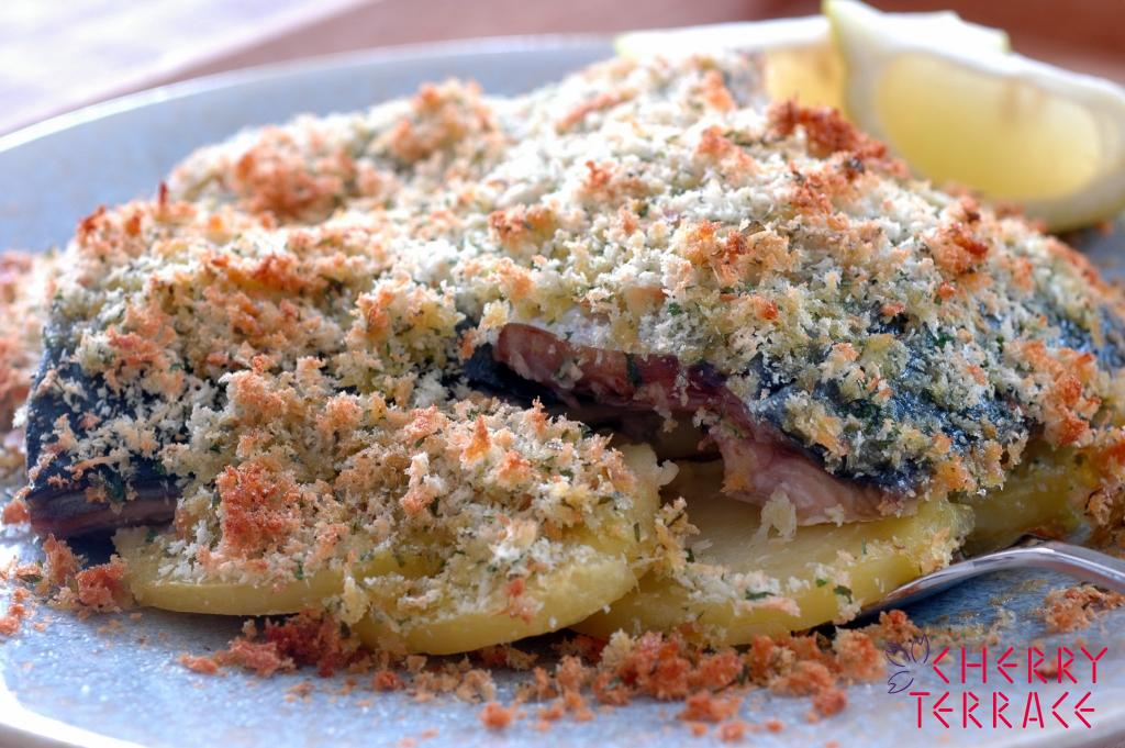 さばとじゃがいものパン粉焼き