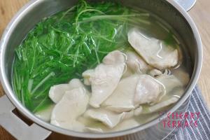 水菜と鶏むね肉の鍋