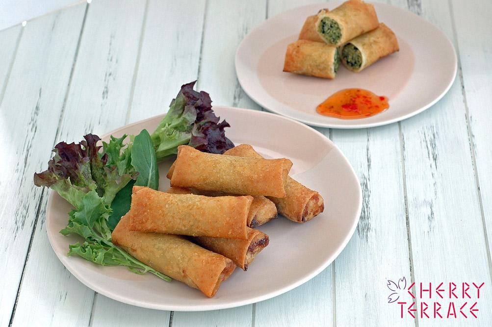 グリーンペーストを使った 揚げ春巻き