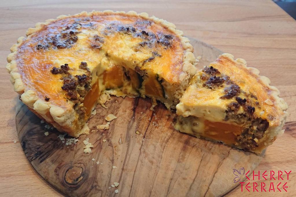 ラウデミオで作るキッシュ　かぼちゃと牛肉