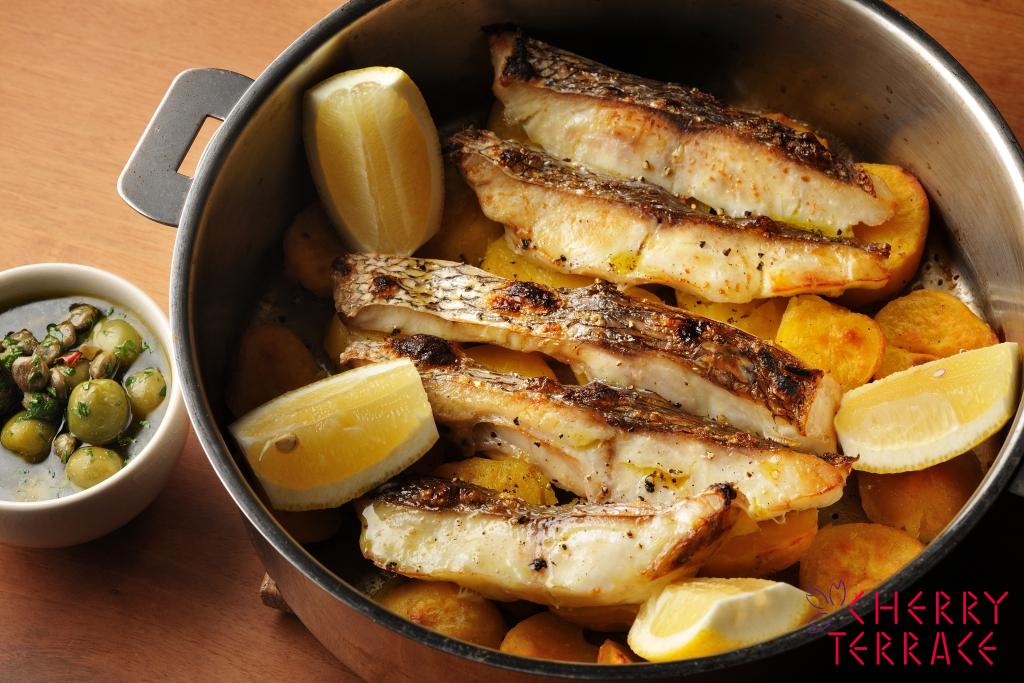 鯛とじゃがいものオーブン焼き オリーブケイパーソース