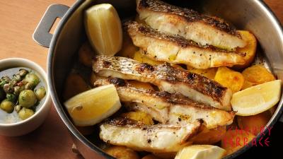 鯛とじゃがいものオーブン焼き オリーブケイパーソース