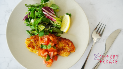 ミラノ風カツレツ フレッシュトマトのソース