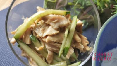 茹で鶏ときゅうりのごまサラダ